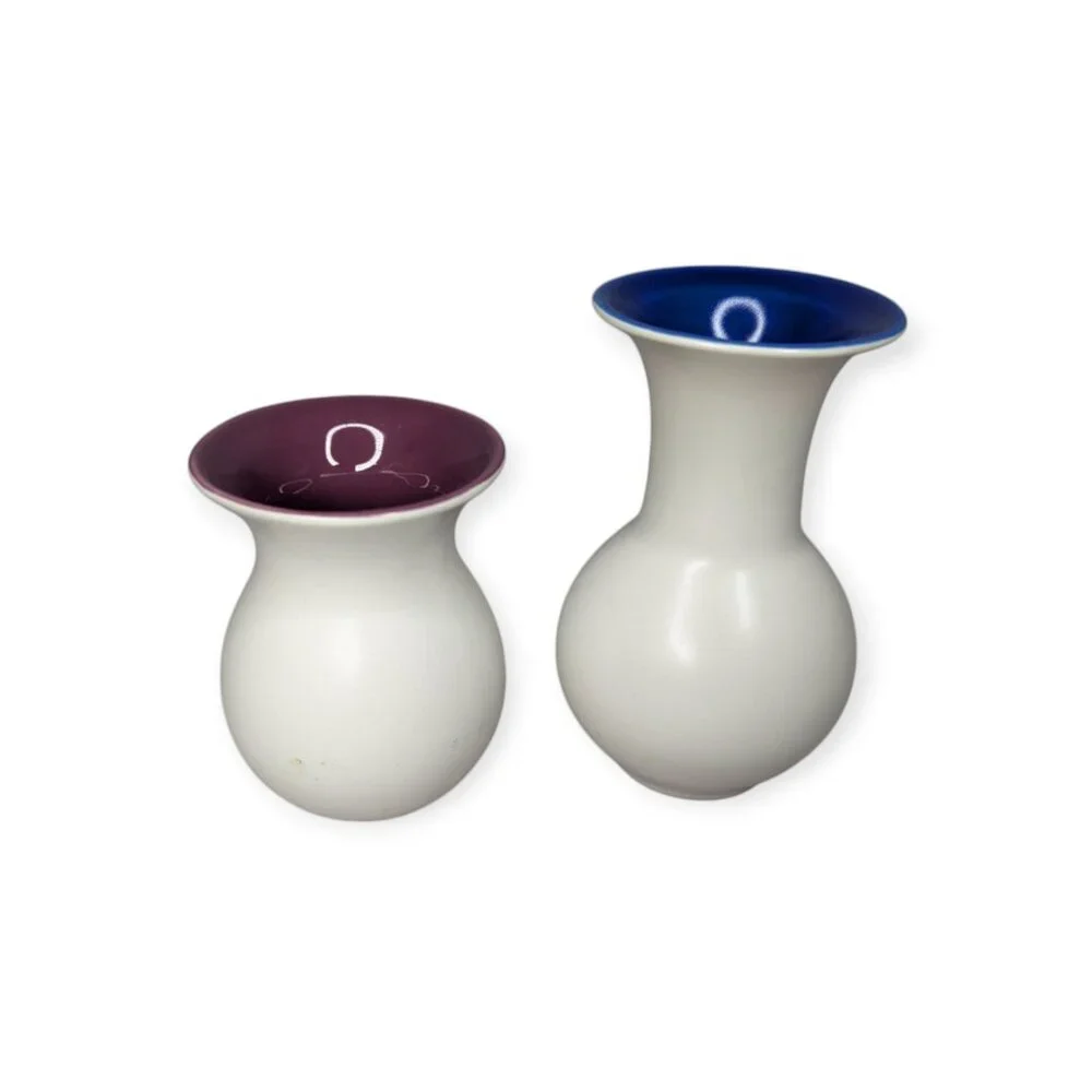 Crate&Barrel Toni Vase Blue Medium & Toni Bud Vase Berry
